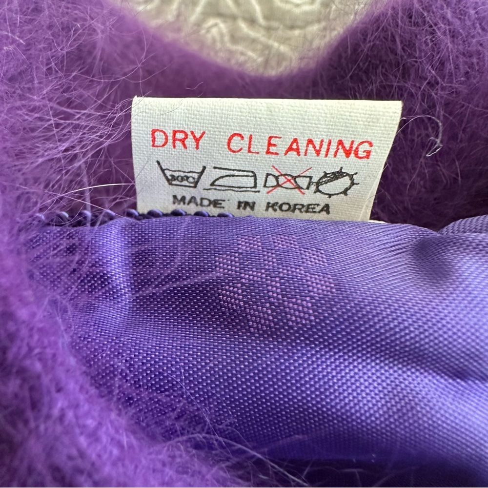 Exclusively Misook Vintage Vibrant Purple Angora Cardigan Jacket One Size XL - Picture 5 of 12